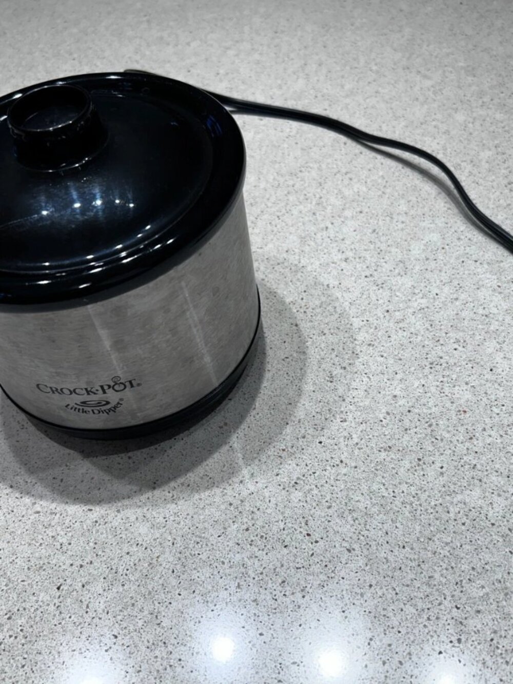 Crock-Pot Little Dipper Electric Food Warmer Stainless Steel Black Lid 16 oz Min